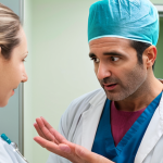 **Image Prompt 1**: "A skilled digestive surgeon in a modern hospital setting, interacting with a patient. The surgeon is explaining a procedure with empathy and clarity, showcasing their qualifications and professionalism. The environment is clean and well-equipped, reflecting high medical standards."