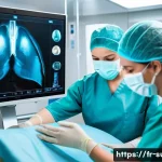 Home 21 탈장 수술 레이저 방법 - A modern surgical operating room scene in a French hospital featuring a skilled surgeon performing a...