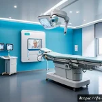 Home 19 소화기 외과 전문 병원 - A modern French specialized digestive surgery center interior, featuring advanced robotic surgical e...